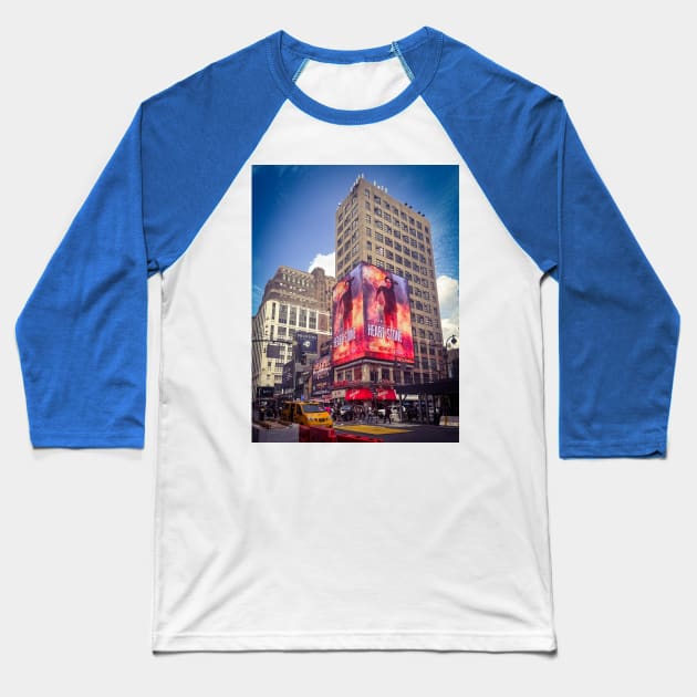 Manhattan Skyscraper Seventh Avenue NYC Baseball T-Shirt by eleonoraingrid